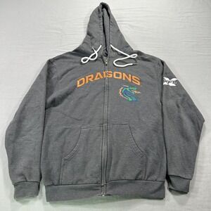 Seattle Sea Dragons Hoodie Adult Medium‎ Gray Full Zip Sweatshirt XFL Unisex